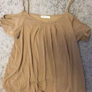 Off the shoulder taupe colored shirt size medium